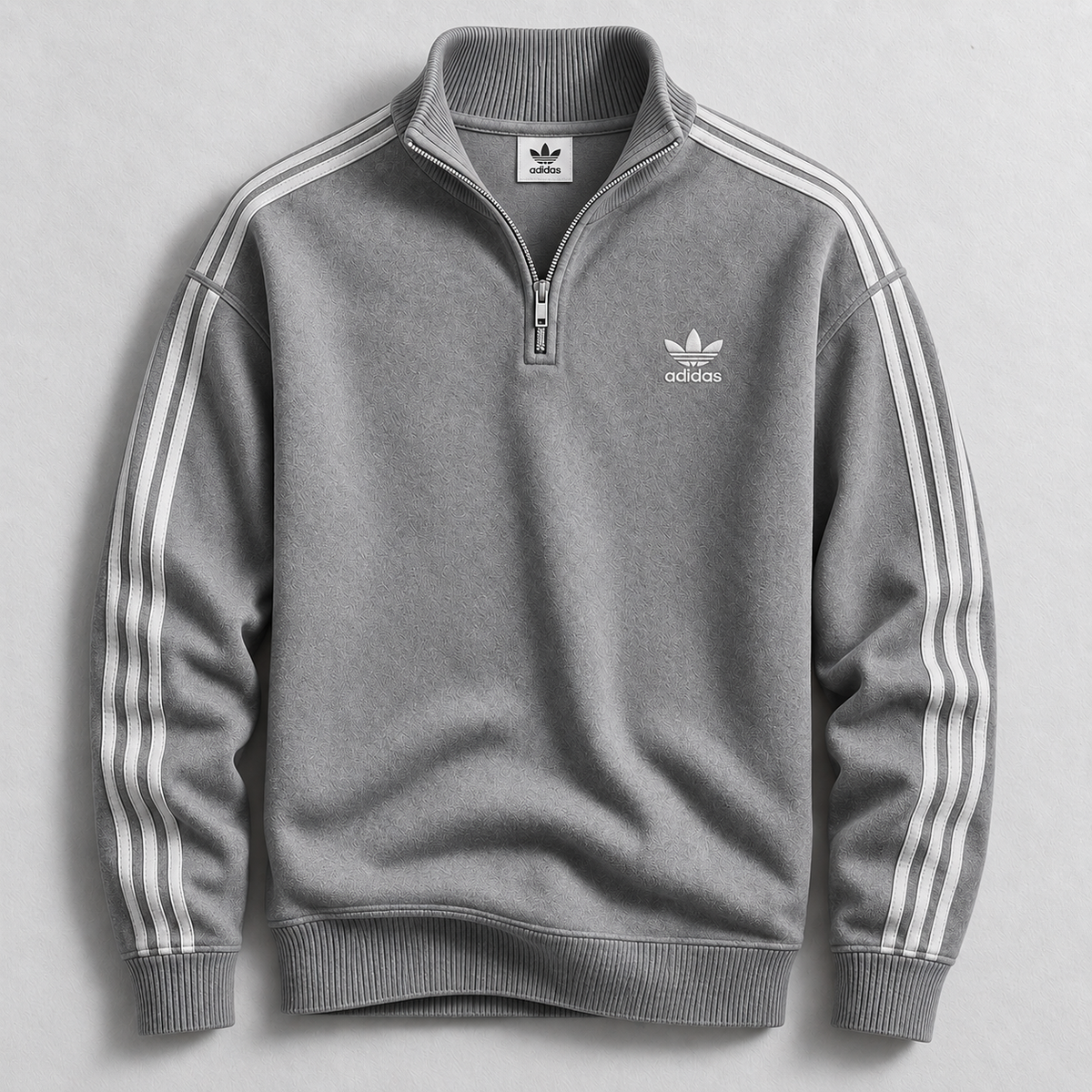 Sweat à col zippé court à trois rayures pour hommes