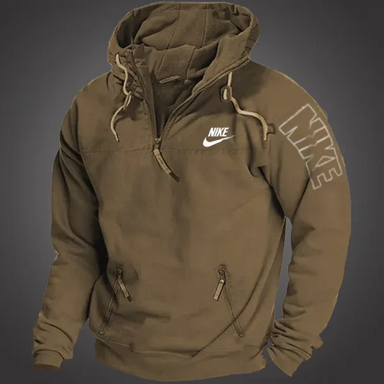 Pull à Capuche à Mi-Zip pour Homme