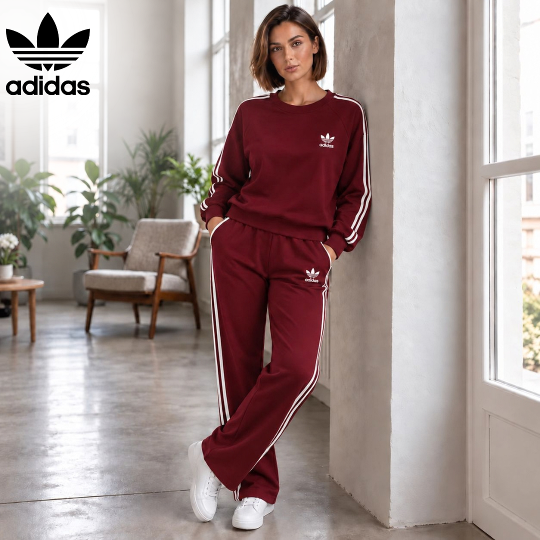 Ensemble Relaxed Complet avec Rayures Contrastées pour Femme