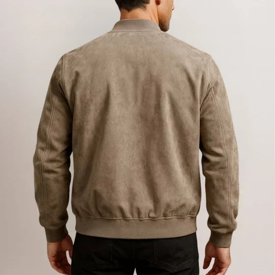 Veste Bomber à Zip Effet Suédé pour Hommes