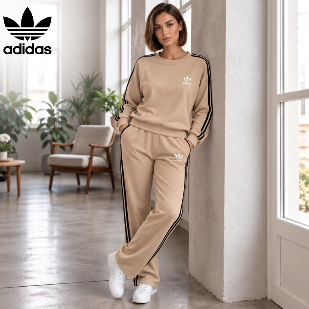 Ensemble Relaxed Complet avec Rayures Contrastées pour Femme