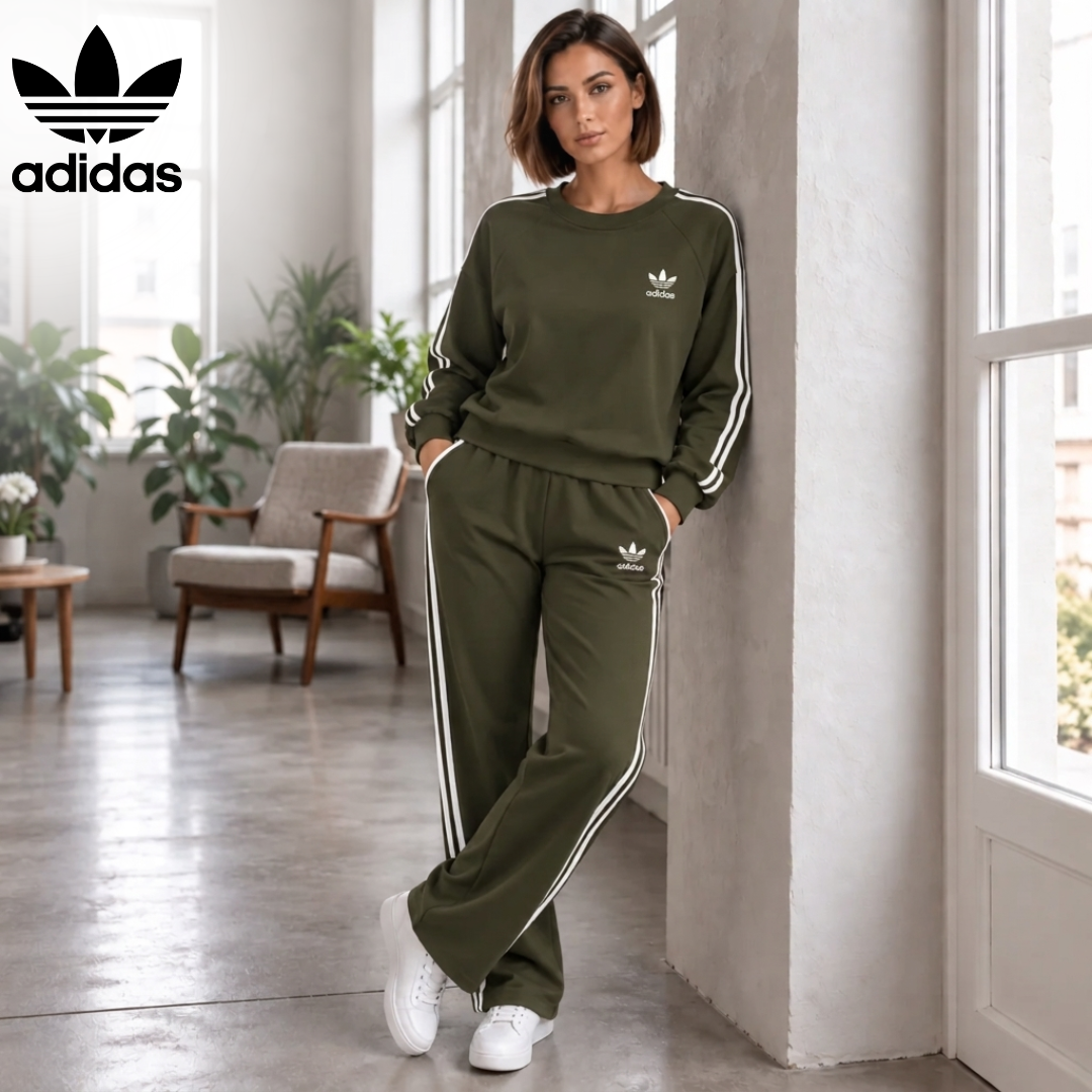 Ensemble Relaxed Complet avec Rayures Contrastées pour Femme