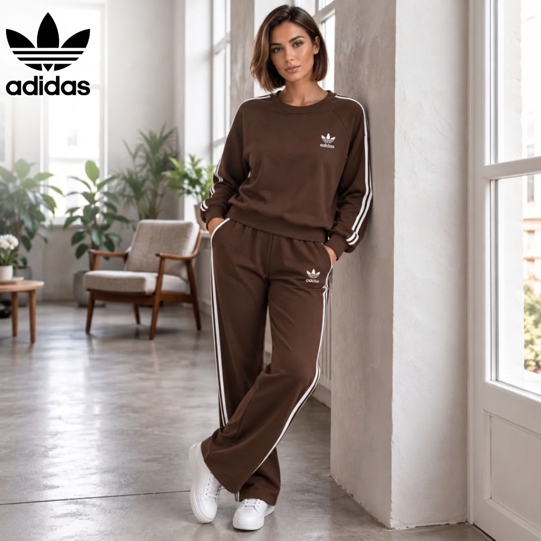 Ensemble Relaxed Complet avec Rayures Contrastées pour Femme