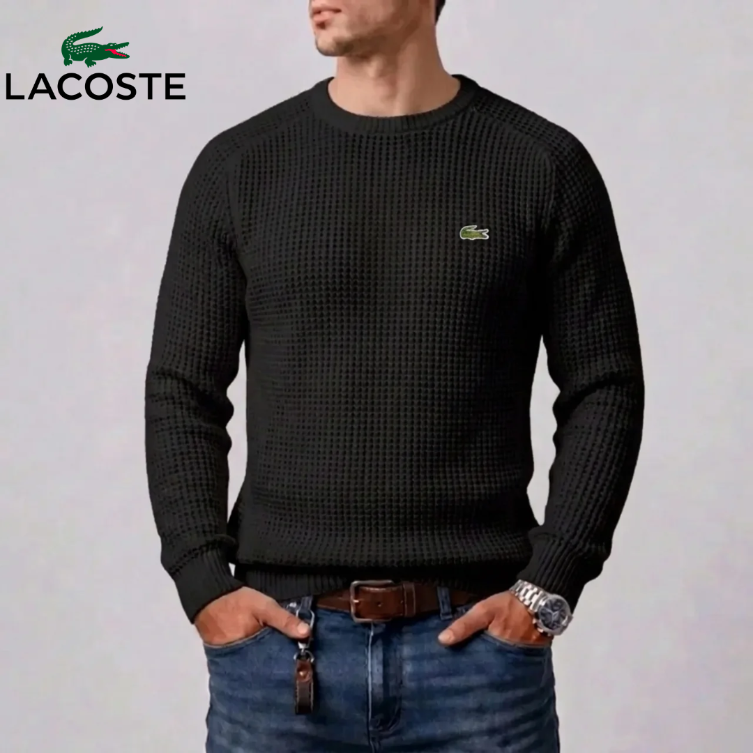 Pull Col Montant Rayé Texturé