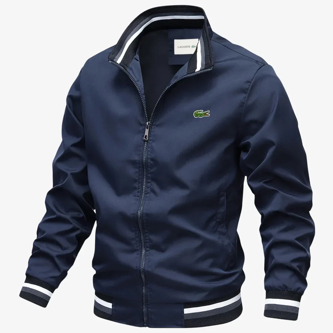 Veste Bomber avec Zip et Bord à Rayures pour Homme