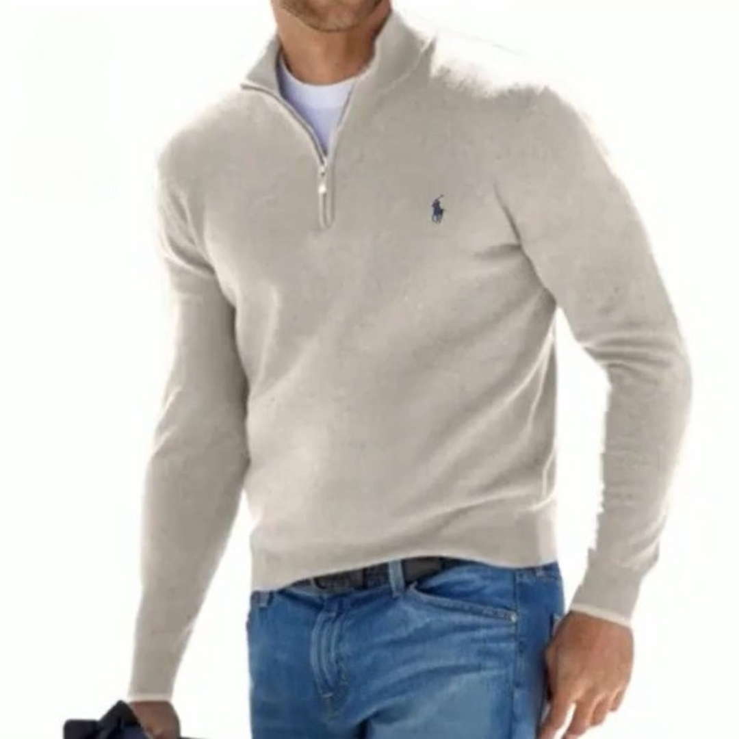 Pullover Classico da Uomo con Zip a Quarto