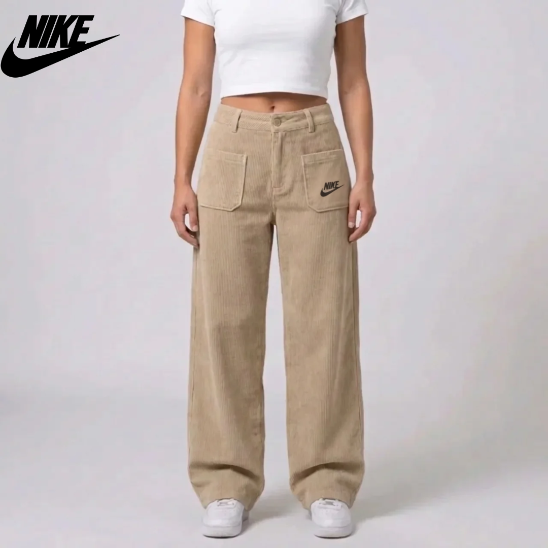 Pantalon Relaxed Texturé avec Poches pour Femme