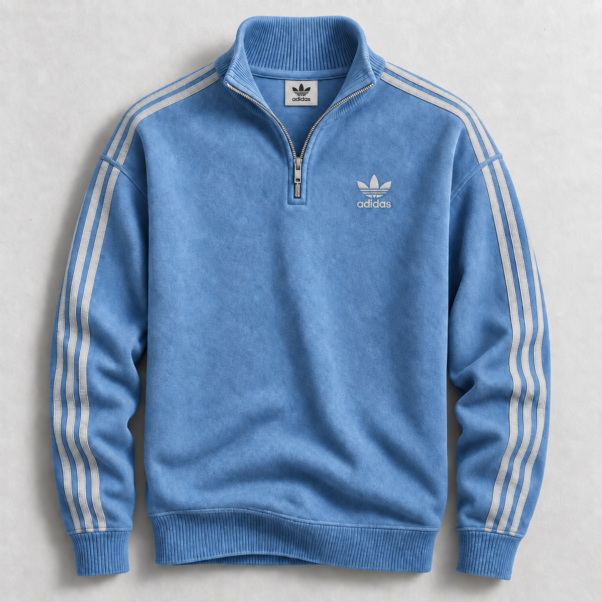 Sweat à col zippé court à trois rayures pour hommes