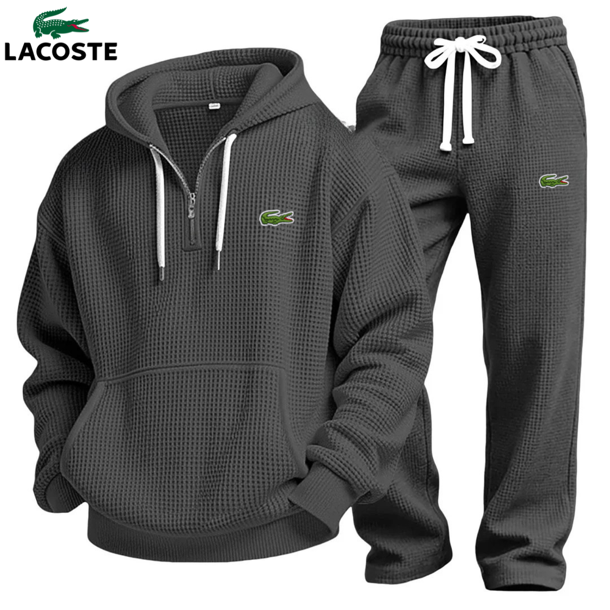 Haut à capuche texturé pour homme avec fermeture éclair et jogging