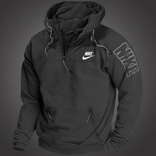 Pull à Capuche à Mi-Zip pour Homme
