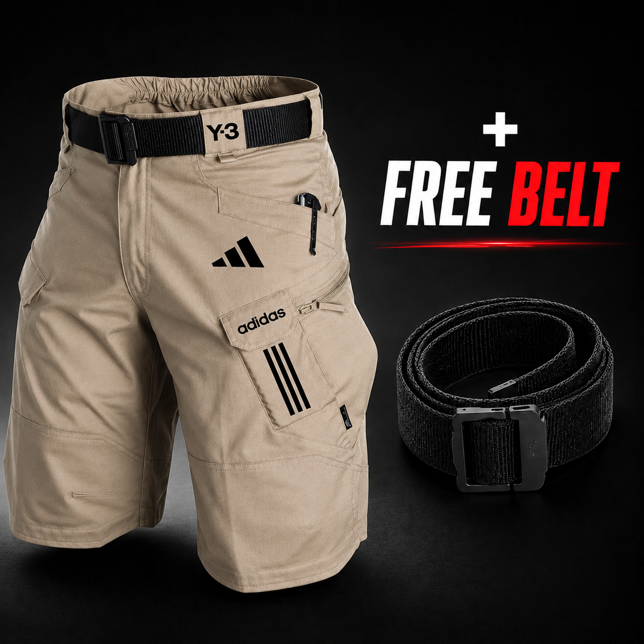 Shorts Cargo Multi-Poches (Ceinture incluse) - PRIX DE LIQUIDATION