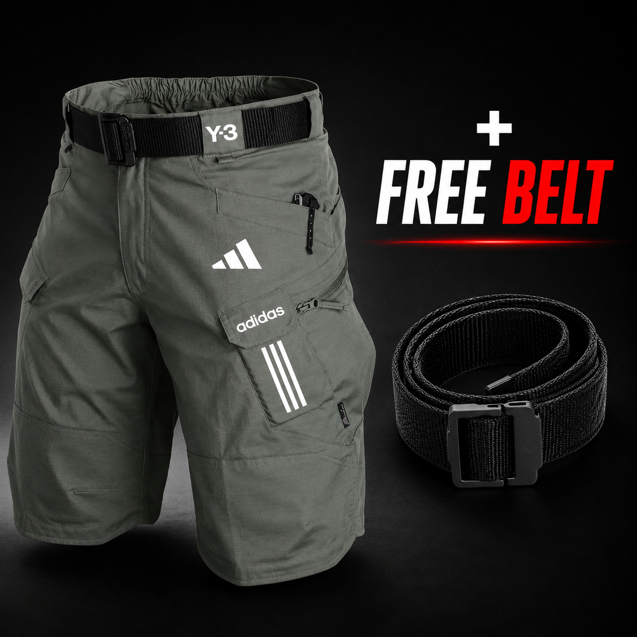 Shorts Cargo Multi-Poches (Ceinture incluse) - PRIX DE LIQUIDATION
