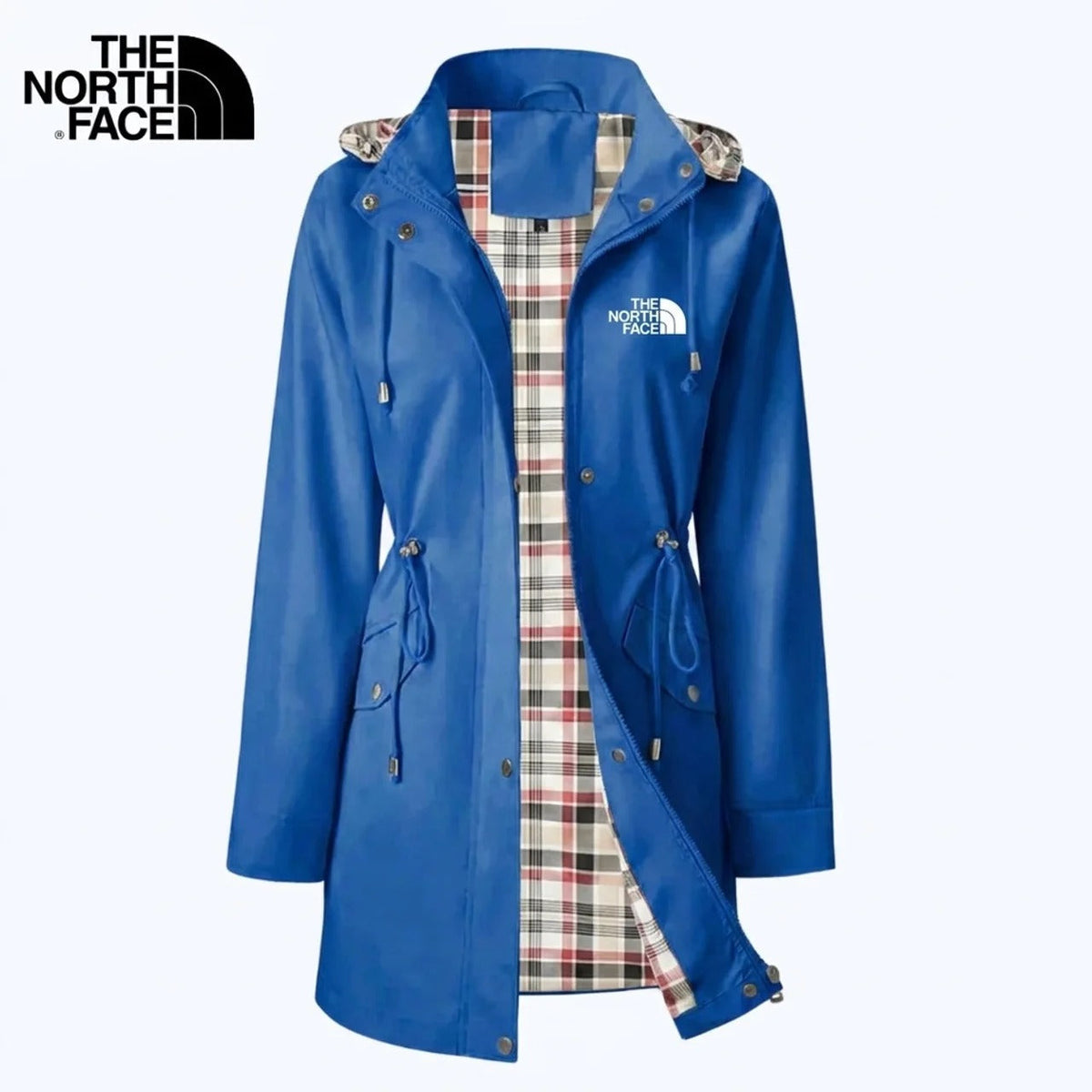 Parka à Capuche avec Doublure à Carreaux pour Femme
