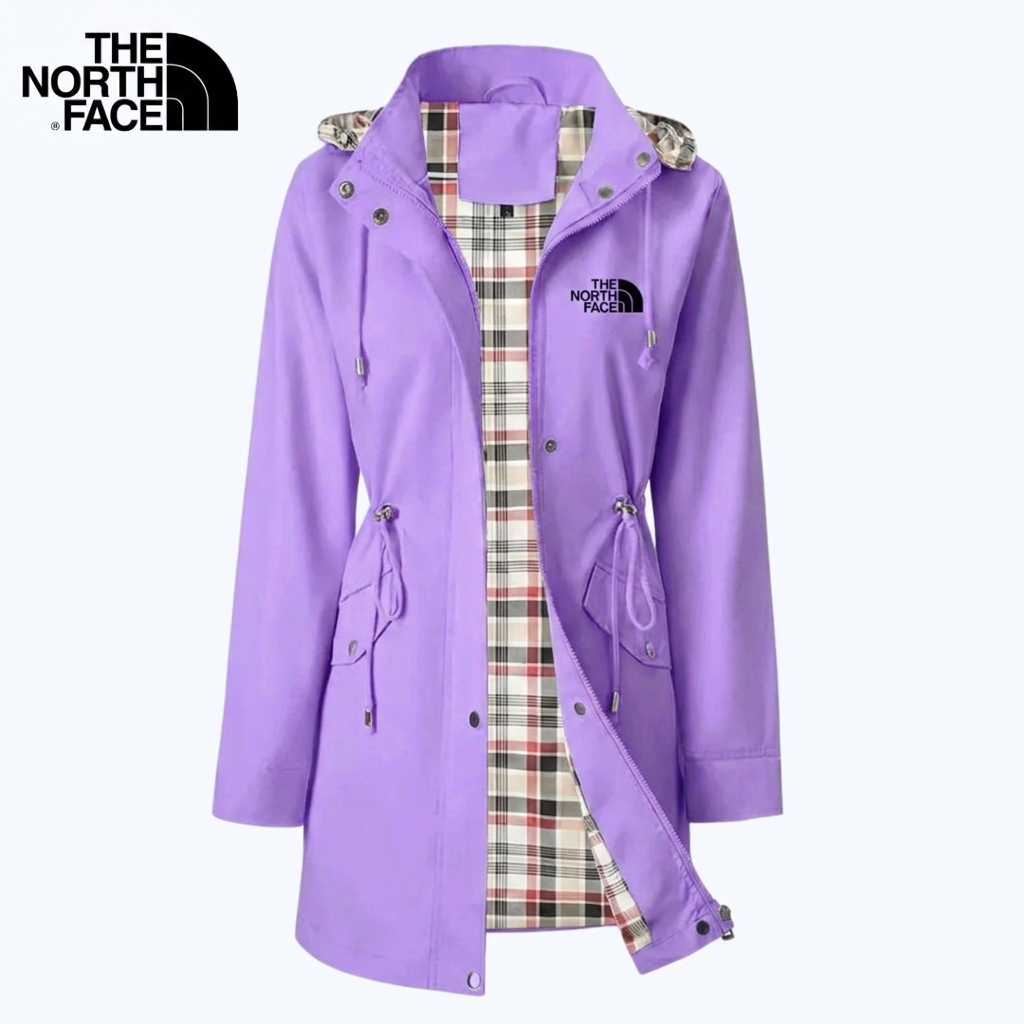 Parka à Capuche avec Doublure à Carreaux pour Femme