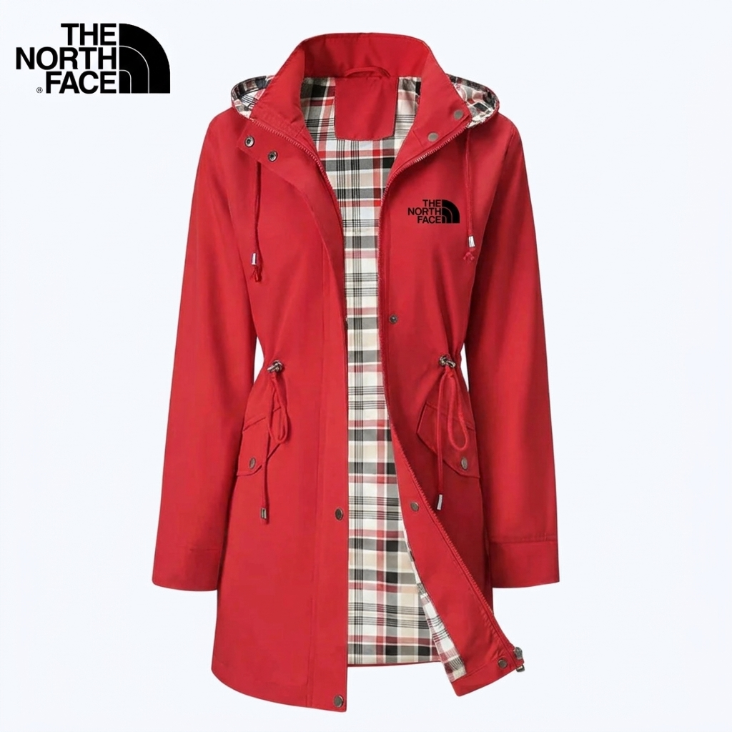 Parka à Capuche avec Doublure à Carreaux pour Femme