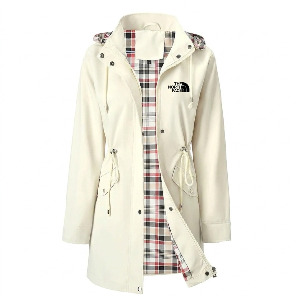 Parka à Capuche avec Doublure à Carreaux pour Femme