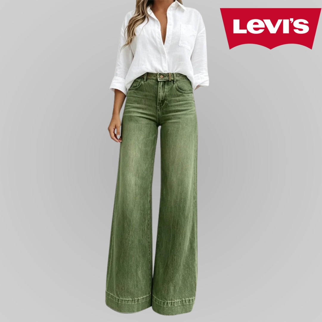 Jeans larges taille haute pour femmes