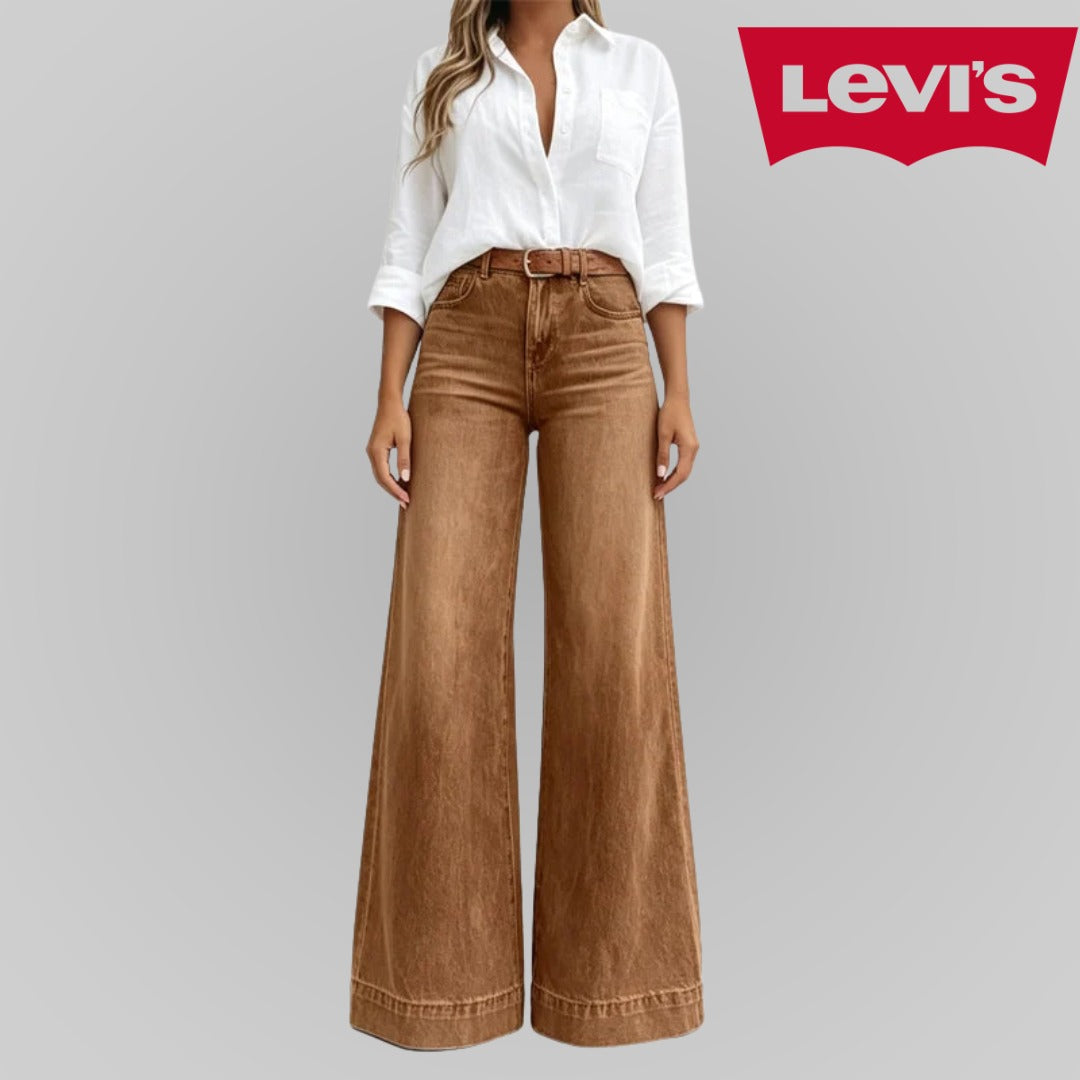 Jeans larges taille haute pour femmes