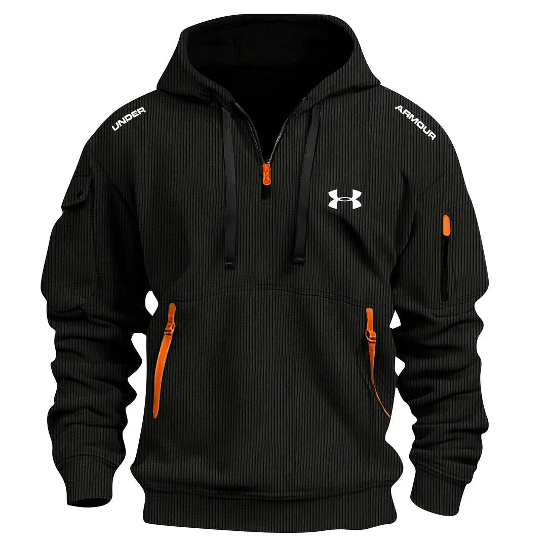 Pull à Capuche Texturé pour Homme à Mi-Zip