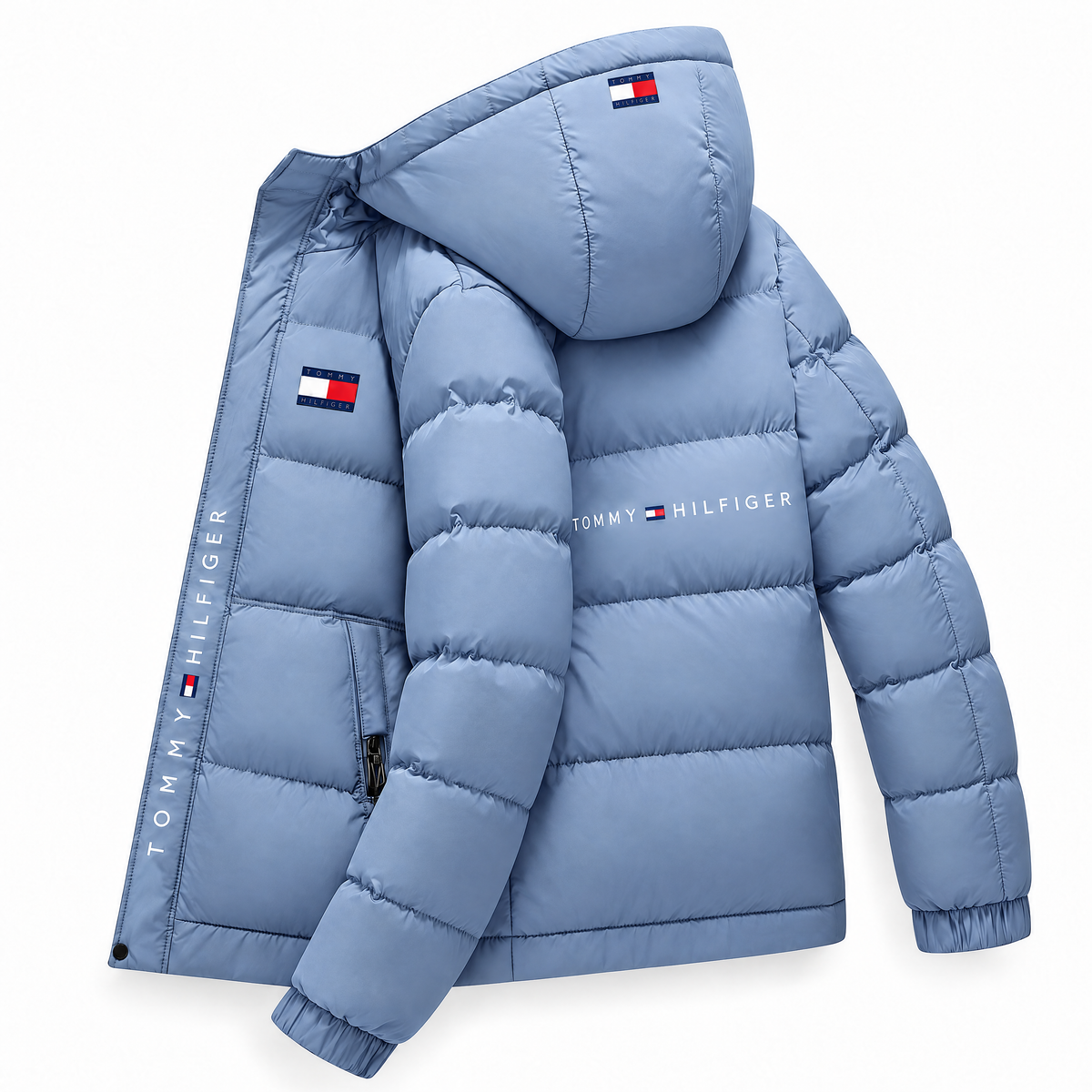 Veste Puffer Matelassée avec Capuche pour Homme