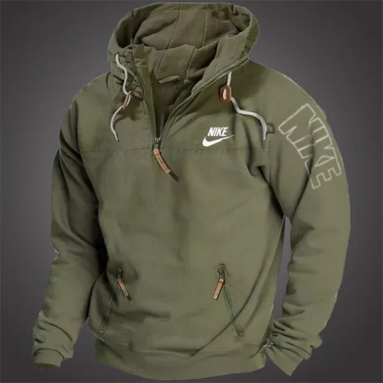 Pull à Capuche à Mi-Zip pour Homme
