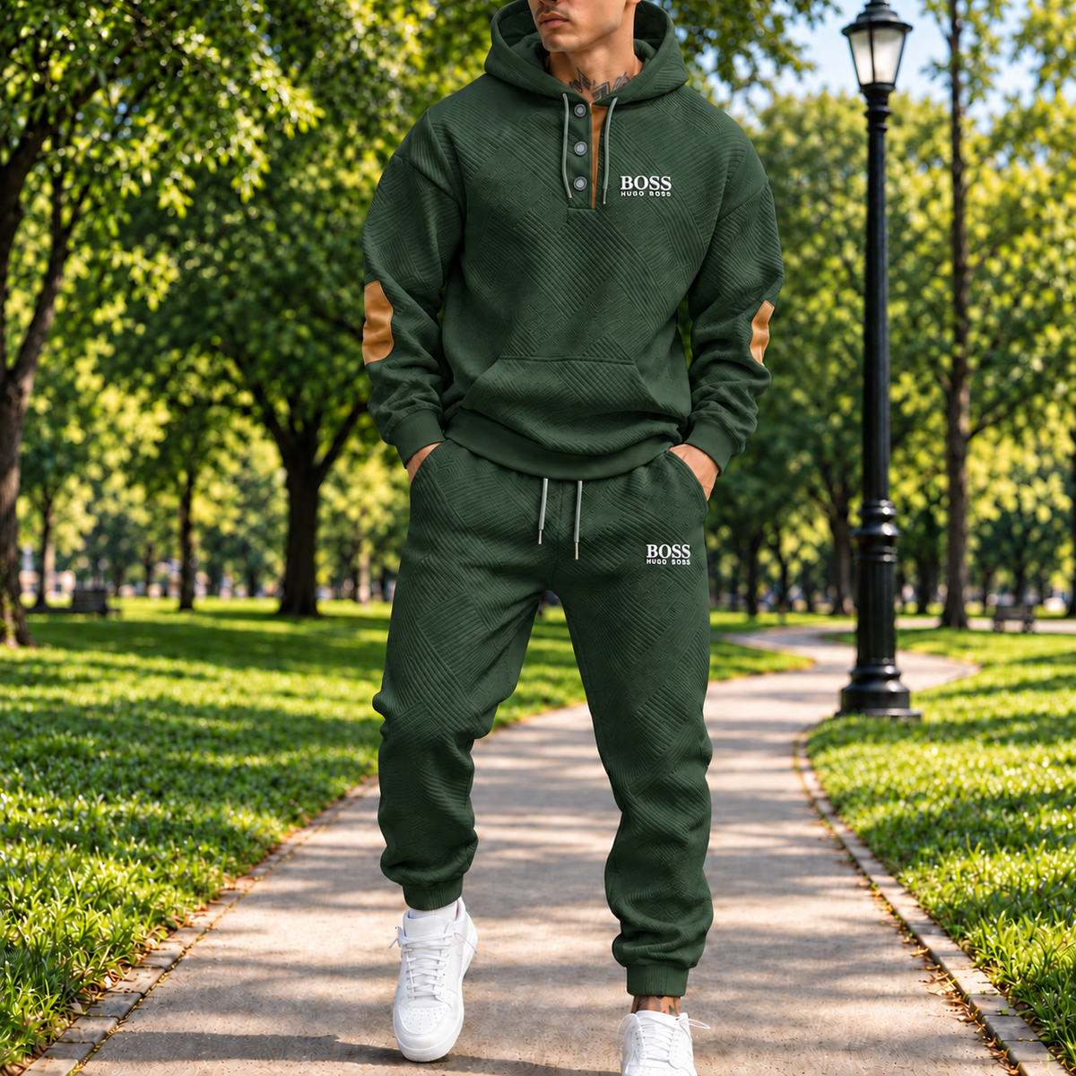 Ensemble Sportif avec Capuche à Trois Boutons pour Homme