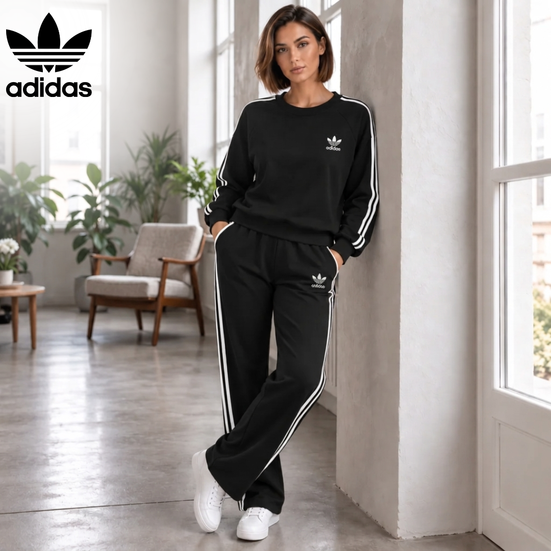 Ensemble Relaxed Complet avec Rayures Contrastées pour Femme