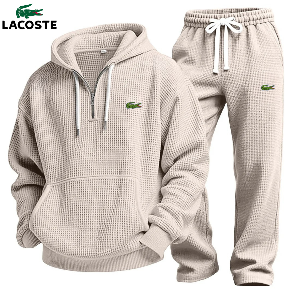 Haut à capuche texturé pour homme avec fermeture éclair et jogging