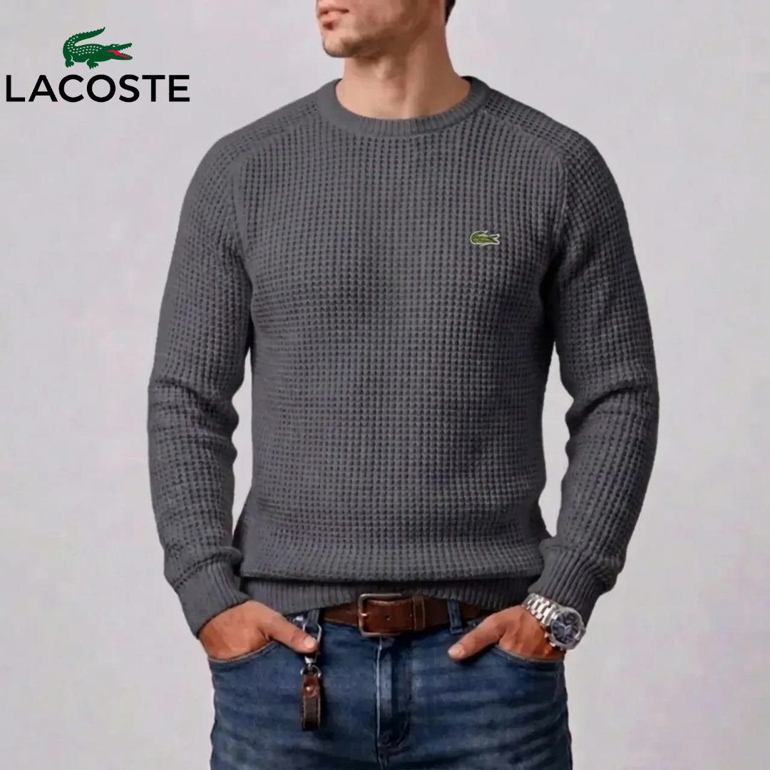 Pull Col Montant Rayé Texturé