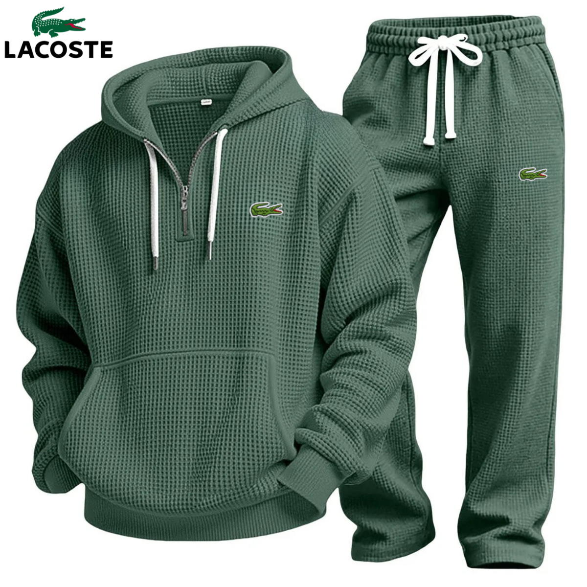 Haut à capuche texturé pour homme avec fermeture éclair et jogging