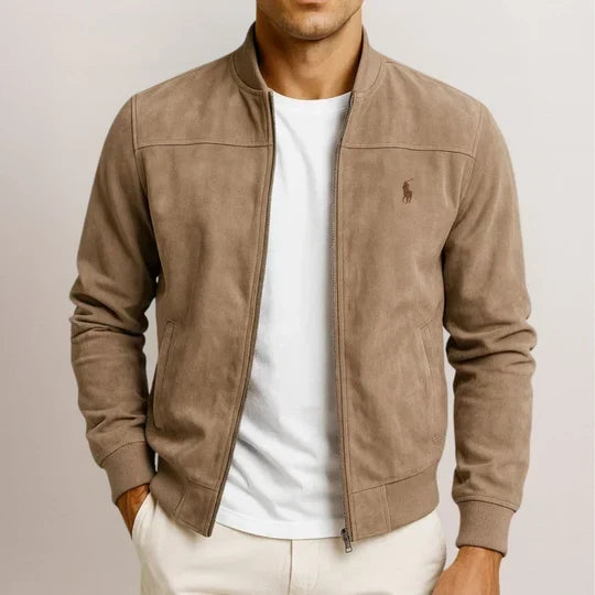 Veste Bomber à Zip Effet Suédé pour Hommes