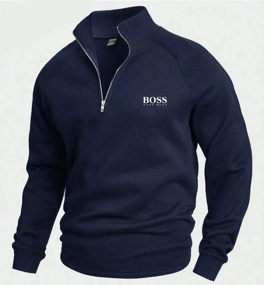 Pull Homme Col Montant et Demi-Zip