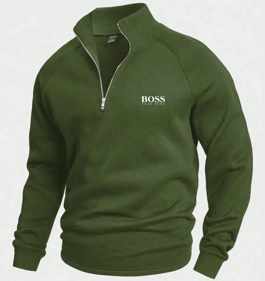 Pull Homme Col Montant et Demi-Zip