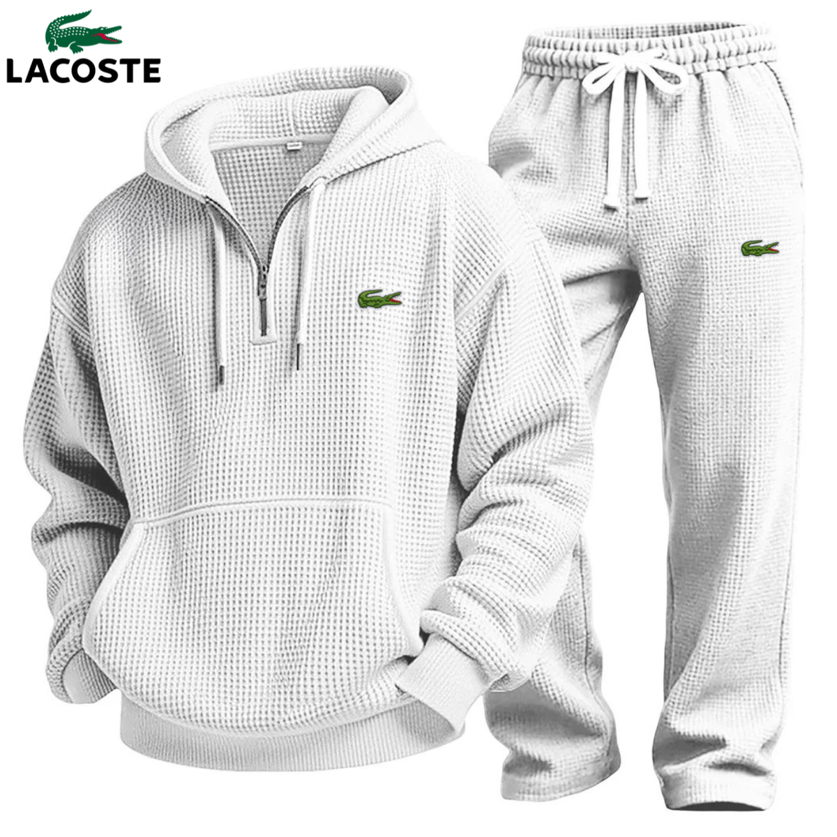 Haut à capuche texturé pour homme avec fermeture éclair et jogging