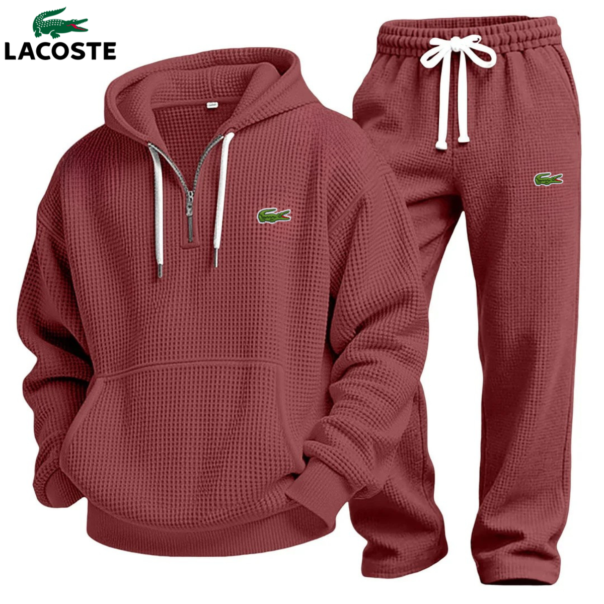Haut à capuche texturé pour homme avec fermeture éclair et jogging