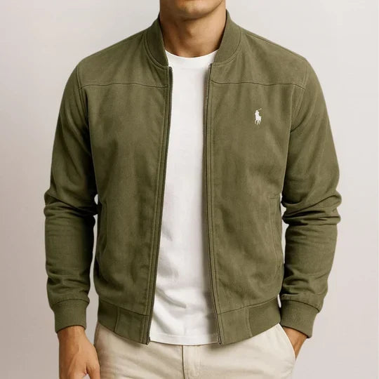 Veste Bomber à Zip Effet Suédé pour Hommes