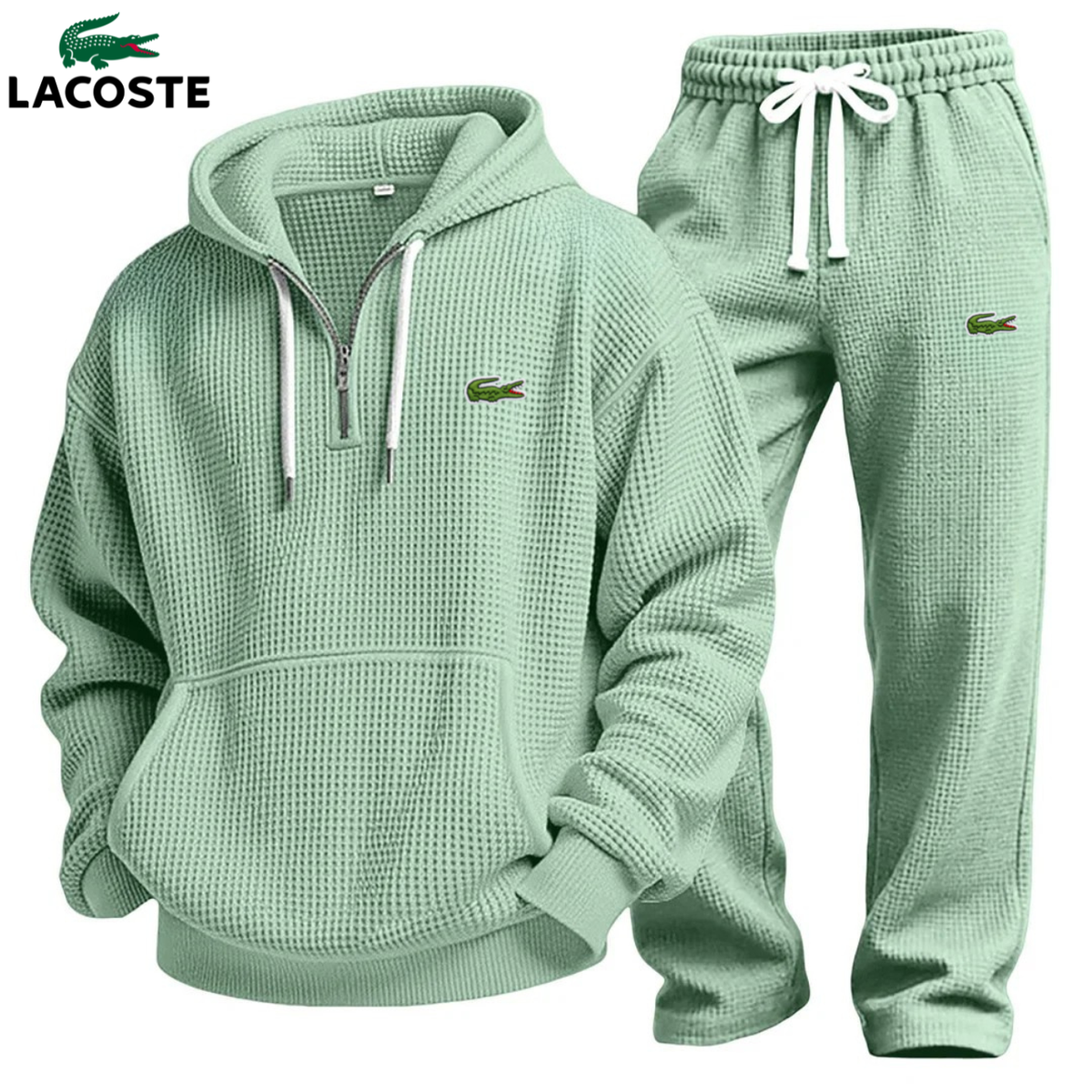 Haut à capuche texturé pour homme avec fermeture éclair et jogging