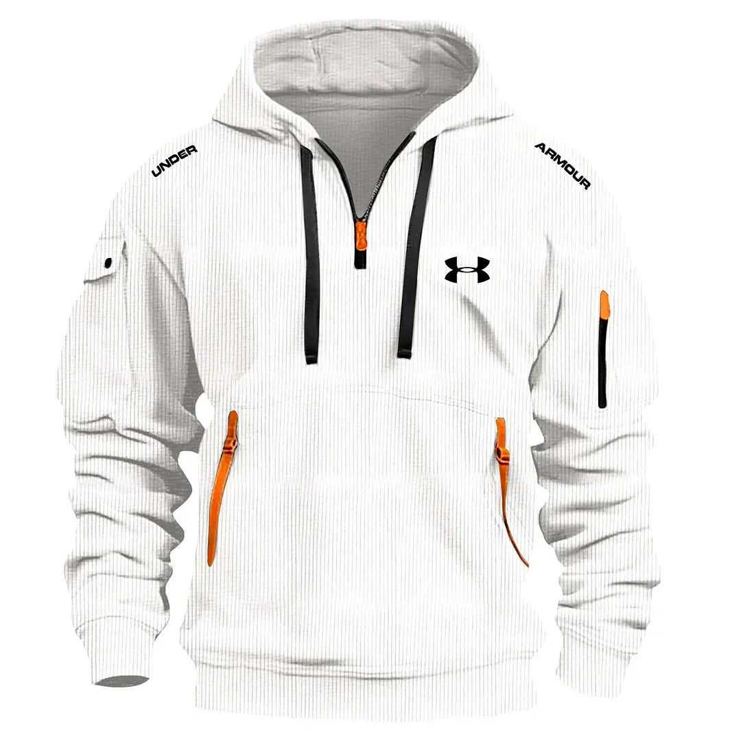 Pull à Capuche Texturé pour Homme à Mi-Zip