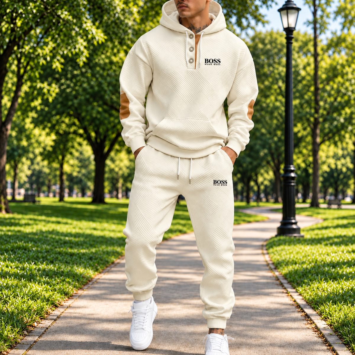 Ensemble Sportif avec Capuche à Trois Boutons pour Homme