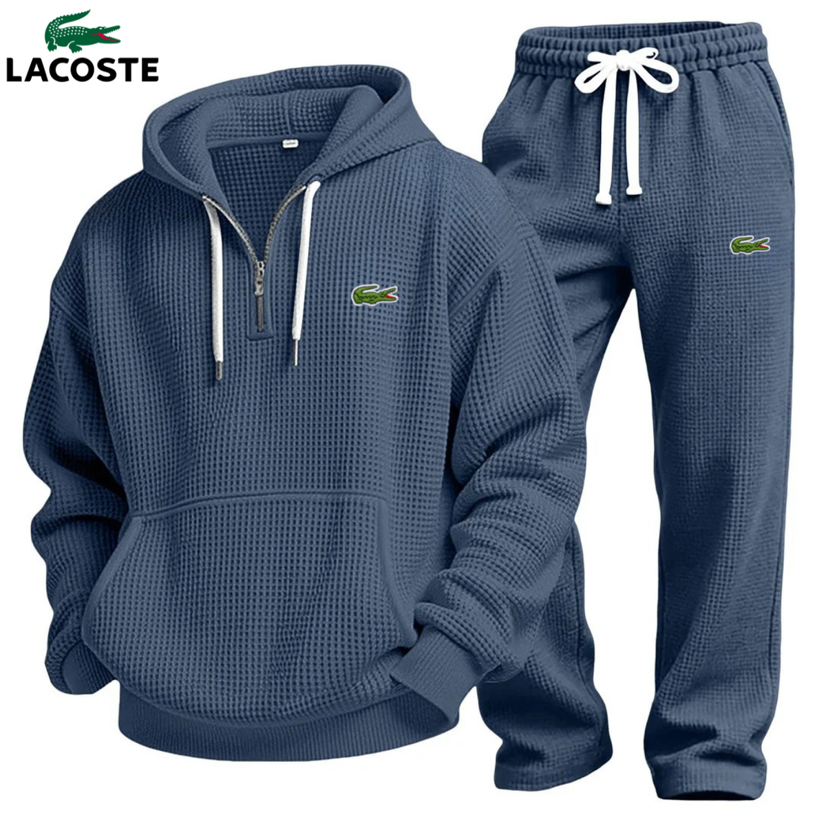 Haut à capuche texturé pour homme avec fermeture éclair et jogging