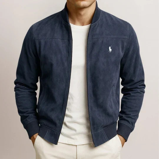 Veste Bomber à Zip Effet Suédé pour Hommes
