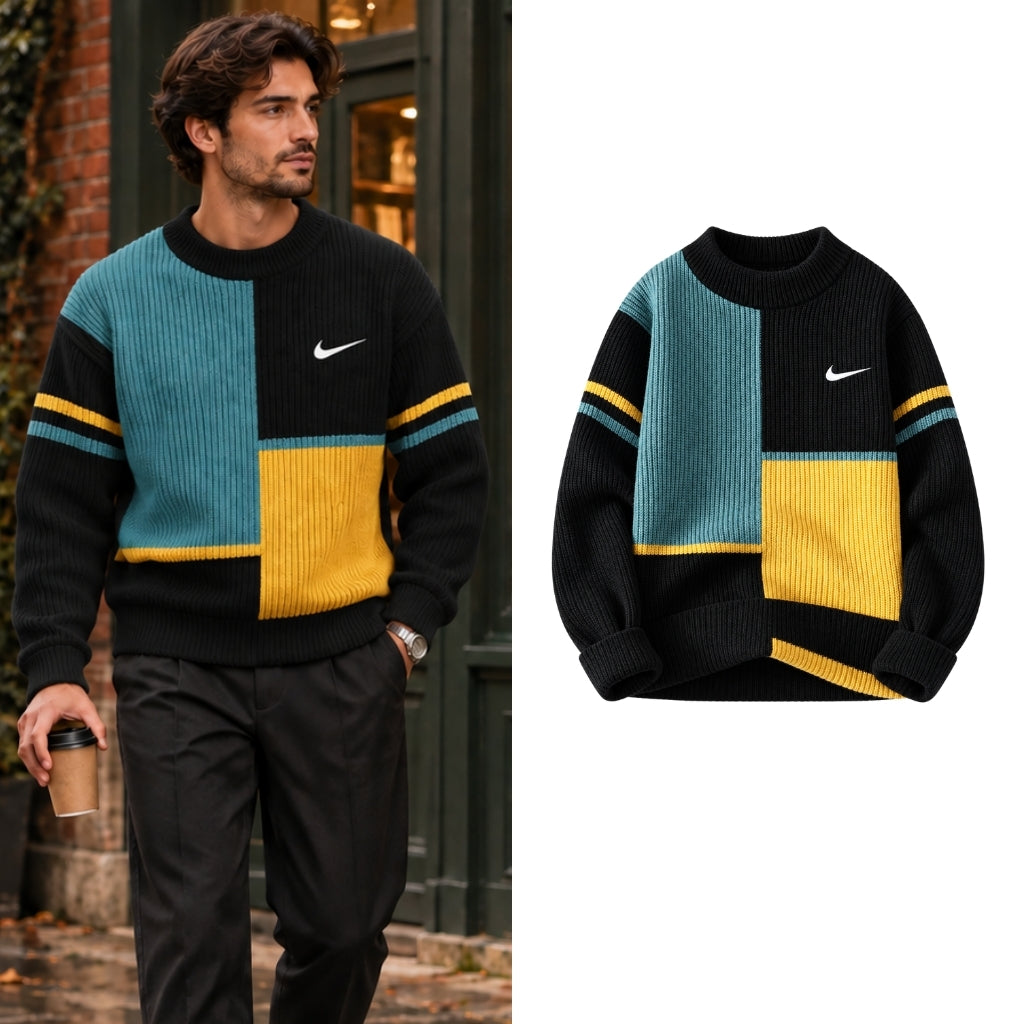 Pull Tricoté en Color-Block