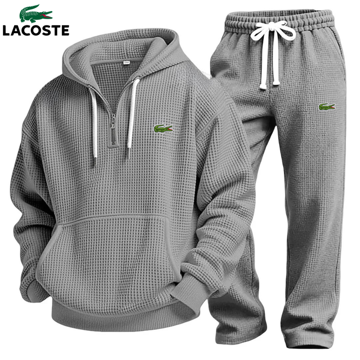 Haut à capuche texturé pour homme avec fermeture éclair et jogging