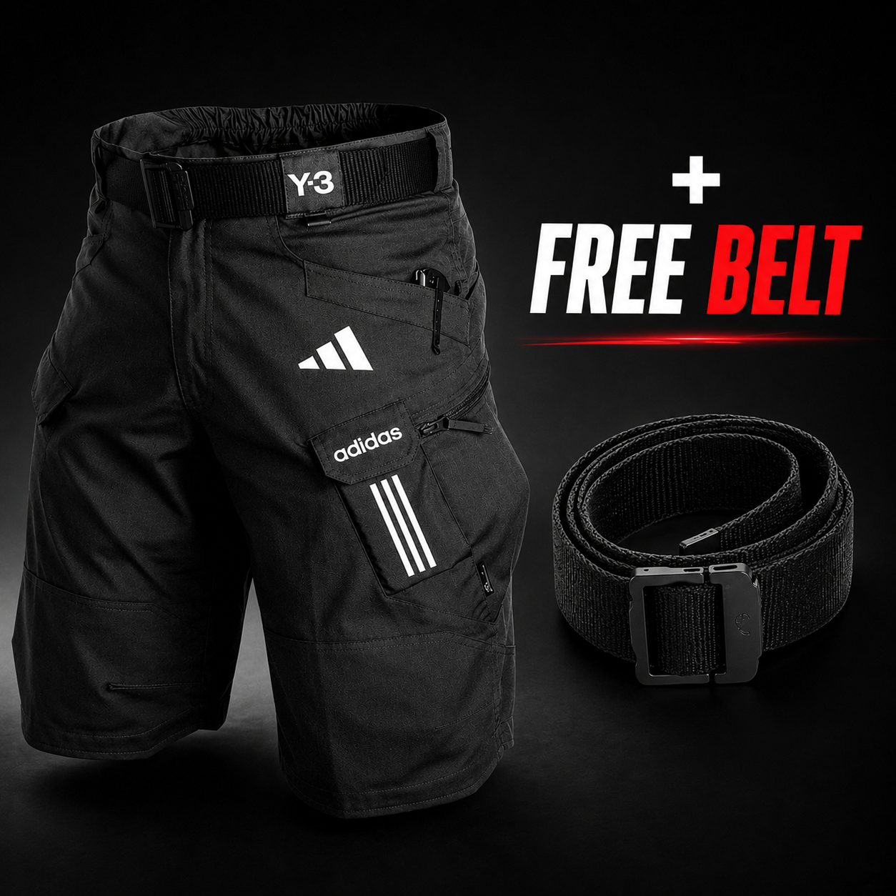 Shorts Cargo Multi-Poches (Ceinture incluse) - PRIX DE LIQUIDATION