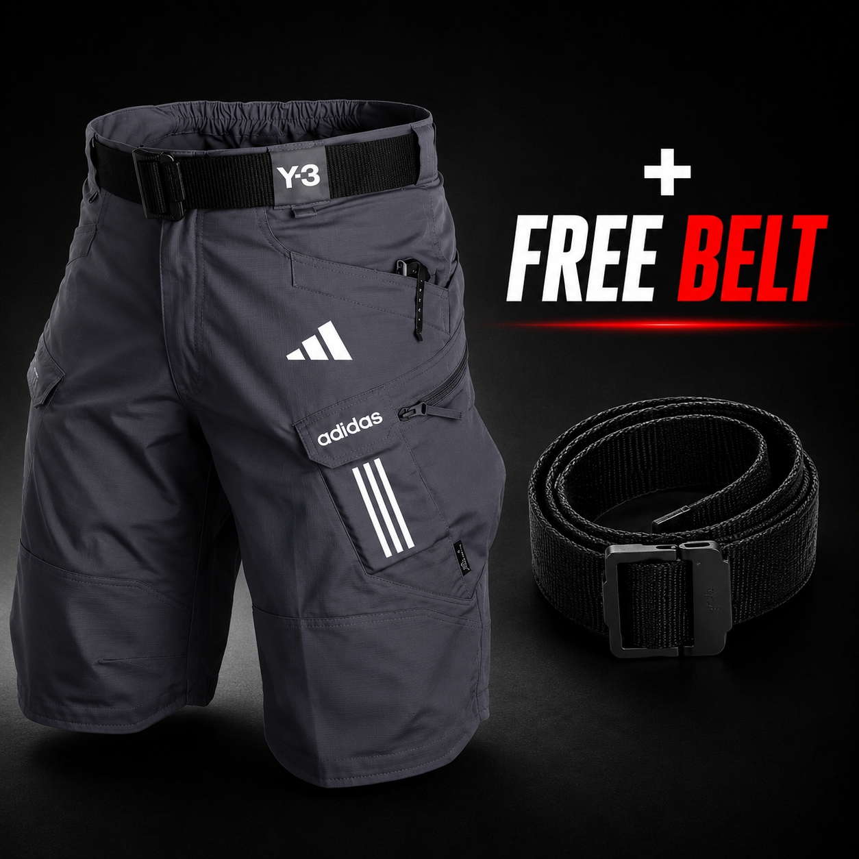 Shorts Cargo Multi-Poches (Ceinture incluse) - PRIX DE LIQUIDATION