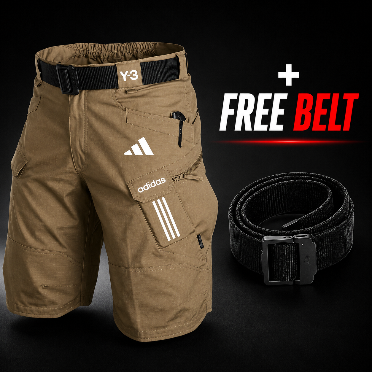 Shorts Cargo Multi-Poches (Ceinture incluse) - PRIX DE LIQUIDATION