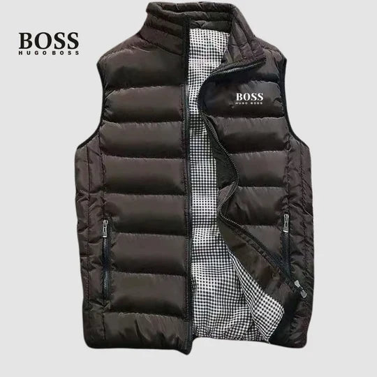 Gilet Puffer pour Homme avec Col Haut Matelassé