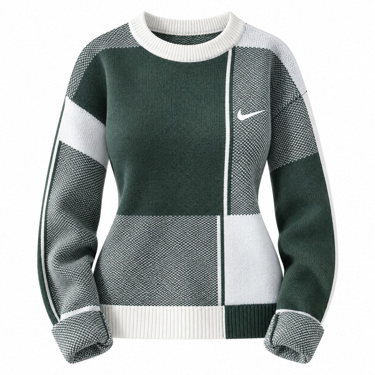 Pull en Tricot à Blocs de Couleurs Géométriques pour Femmes