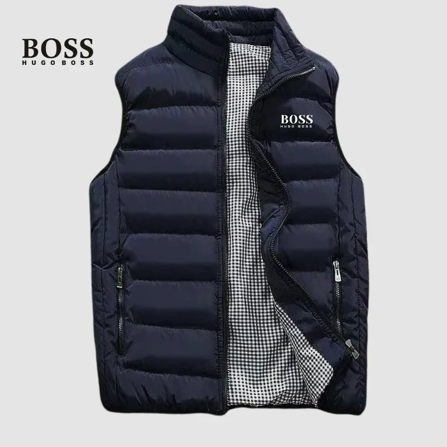 Gilet Puffer pour Homme avec Col Haut Matelassé