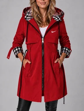 Manteau Long Femme avec Capuche et Zip
